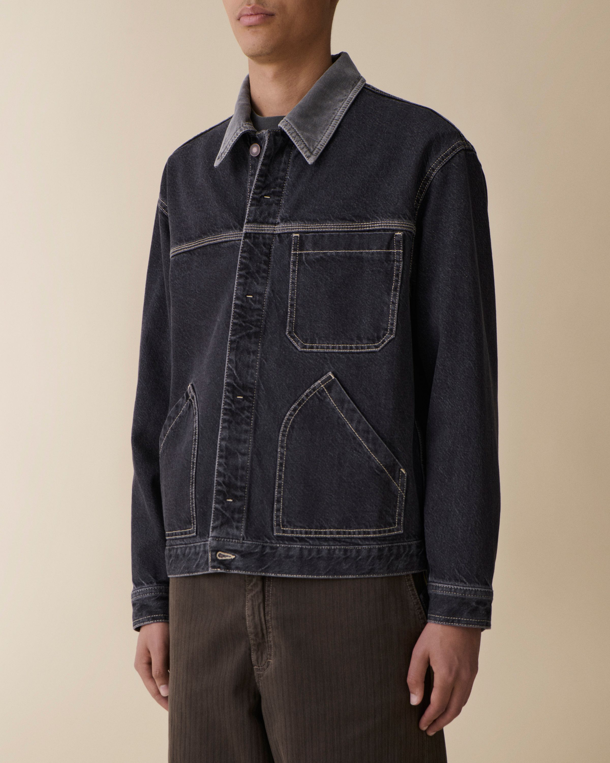 vintage【military】dress jacket denim 黒 Retro Military Denim Jacket - Womens Stylish Short Jean Coat