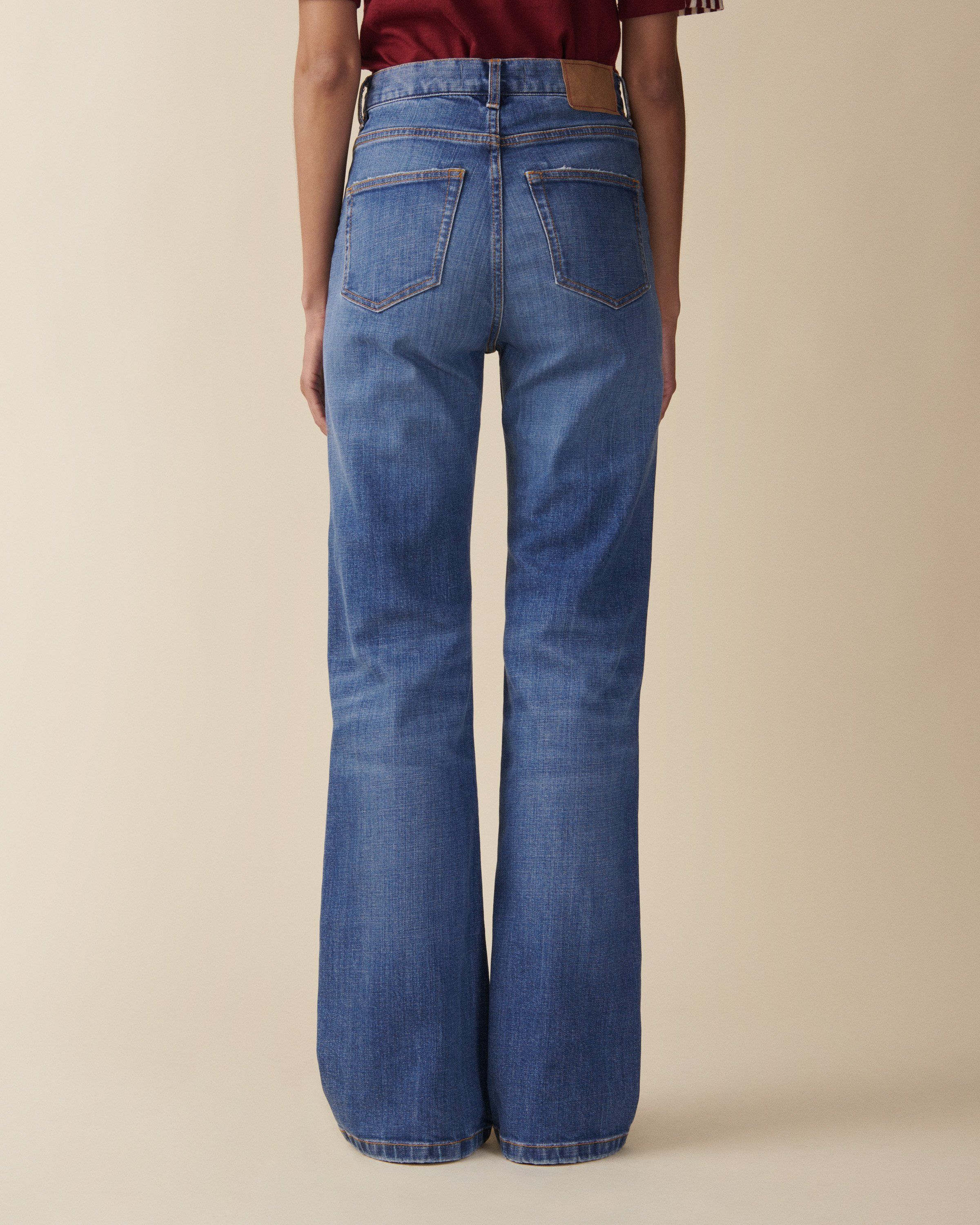 Jeanerica Women's Blue Pyramid Flare Jeans Jeanerica